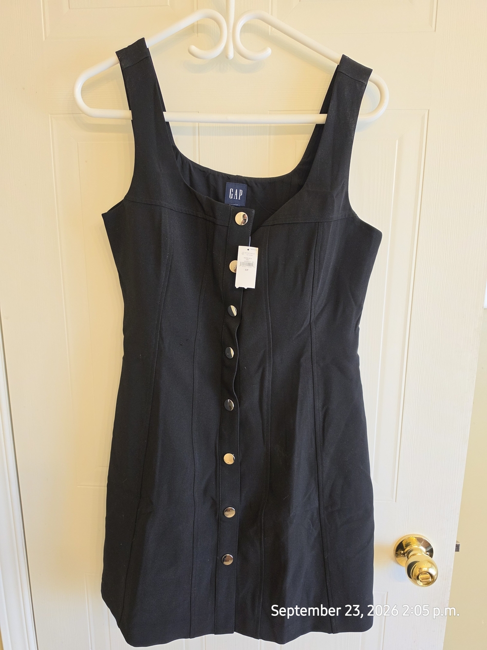GAP Black Button-Front Mini Dress